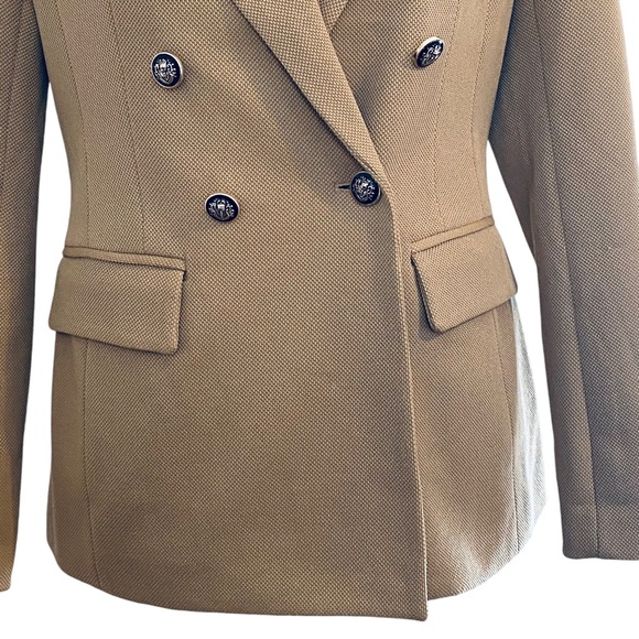 Jules & Leopold Stretch Double Breasted Tan Blazer Jacket Womens Sz S - Picture 3 of 10